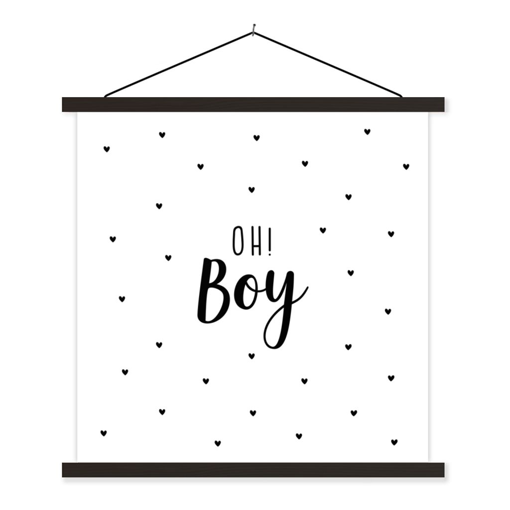 MuchoWow Textilposter Zitate - Kind - Jungen - Oh! Junge - Sprichwörter 40x40 cm mit schwarzem Rahmen - Fotos