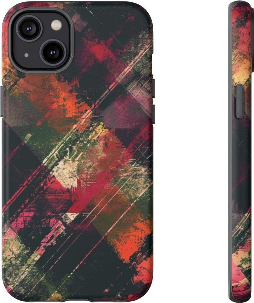 Abstraktes Grunge-Muster – Hülle Kompatibel mit iPhone 14 Plus