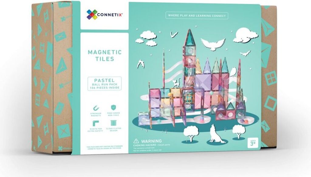 Connetix magnetické dlaždice Brick Lane pastelové 106 kusov Obrázok produktu