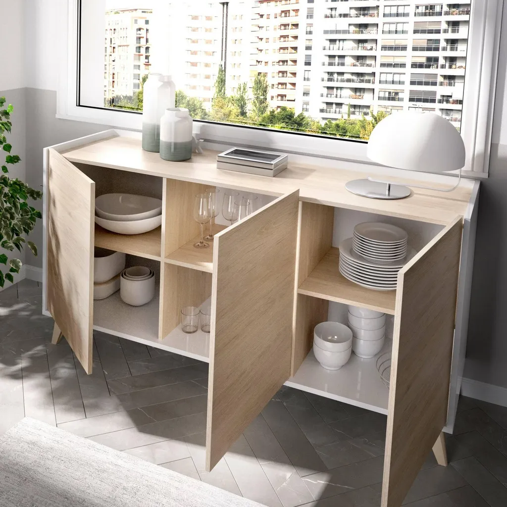 Buffet Afrodite Chêne Brun : Solution de Rangement Large et Design - 4