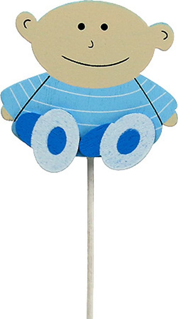 Deko-Stecker Baby Blau 5cm L25cm, 20er Set für Babyparty & Geburt, 20 Stück