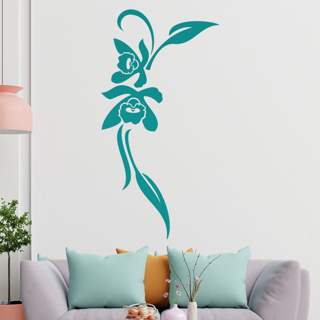 Narzisse - Linien Wandtattoo in 6 Größen - Wandaufkleber Wall Sticker - Dekoration, Küche, Wohnzimmer, Schlafzimmer, Badezimmer