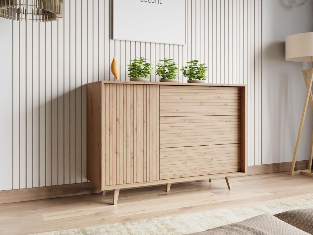 Kombinovaná široká komoda PRESIDIO - dub artisan Obrázek produktu 