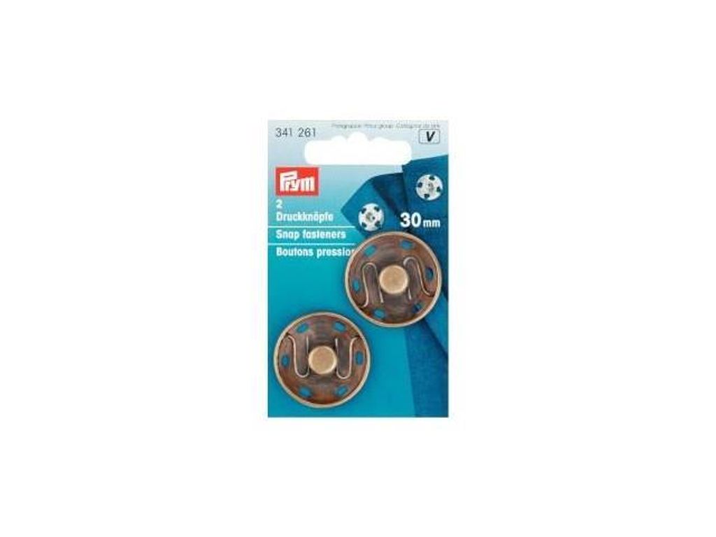 Prym Annäh-Druckknöpfe, 30mm, altmessing, Nähdruckknopf, Produktbild 