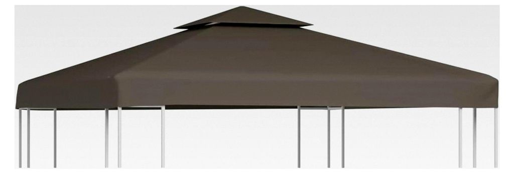 Pavillon-Dachplane mit Kaminabzug 310 g/m² 3x3 m Taupe