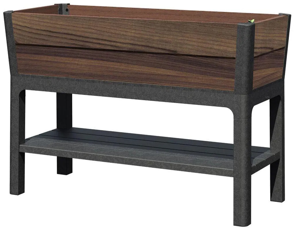 Carré potager sur pied Keter Ashwood 113 cm en résine coloris Noyer