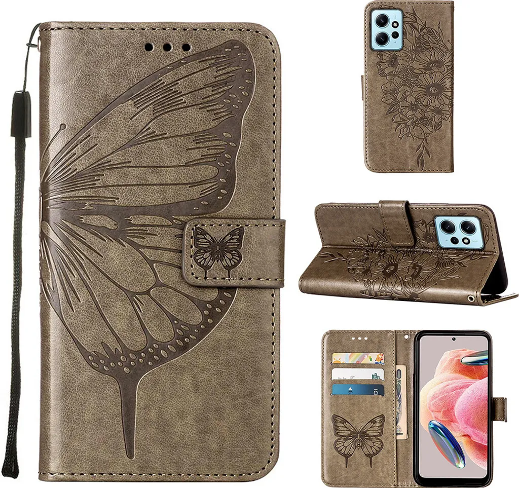 Custodia Pelle Flip Xiaomi Redmi Note 12 4G - Protezione 360° Grigio