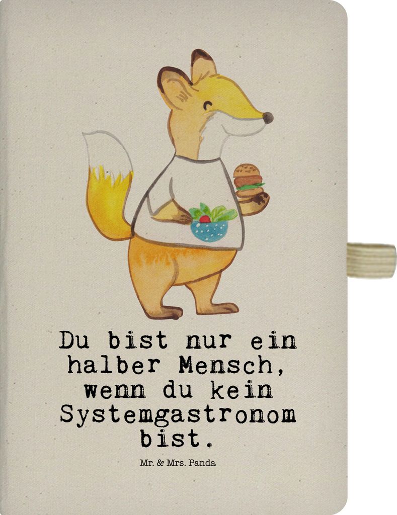 Mr. & Mrs. Panda notizbuch Systemgastronom Herz - Transparent - Geschenk, Skizzenbuch, A5, Kladde, Journal, Tagebuch