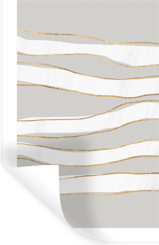 MuchoWow Wandtattoo Wandsticker Wandaufkleber Linie - Abstrakt - Muster 60x90 cm Selbstklebend und Repositionierbar - Sticker - Dekorfolie