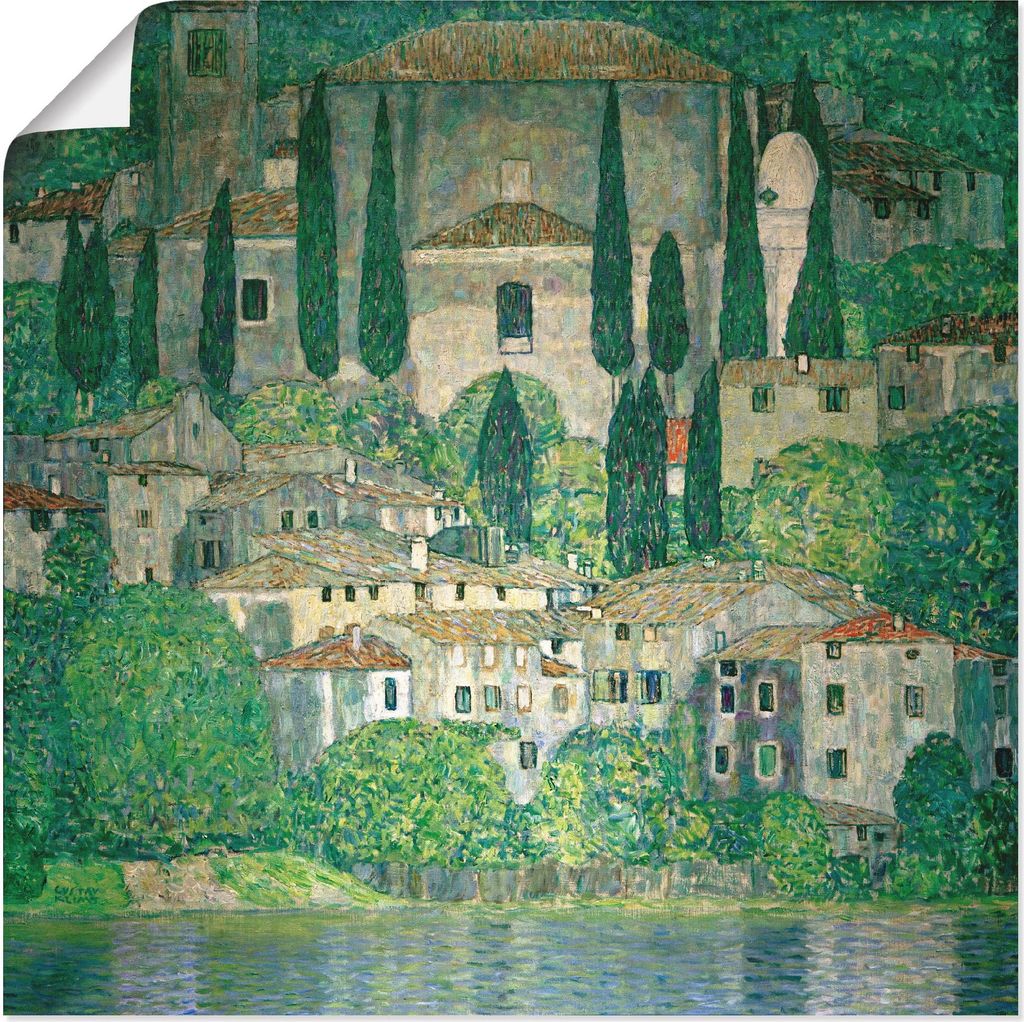ARTland Poster Kirche in Cassone (Landschaft mit Zypres Größe: 30x30 cm