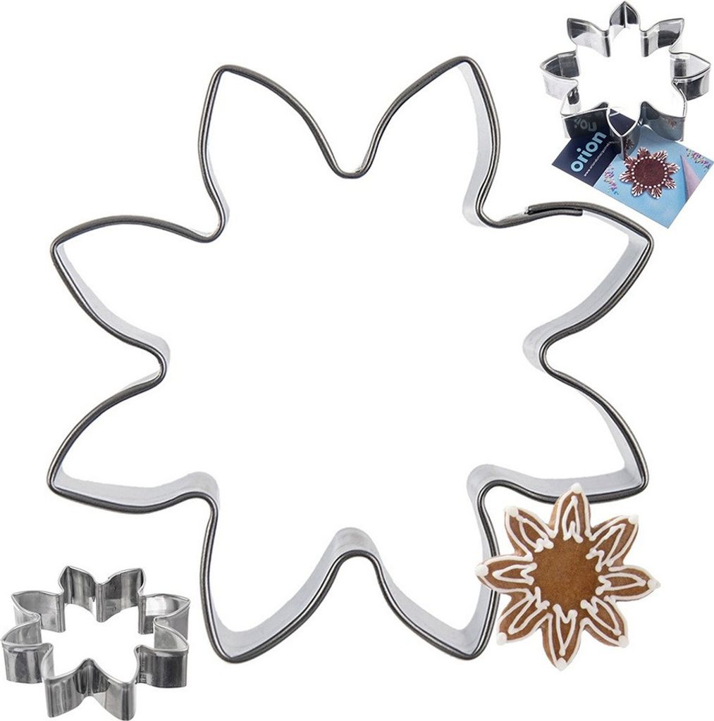 Orion Blume-Ausstechform Keksausstecher Ausstecher für Kekse Lebkuchen aus Edelstahl Blume 6 cm
