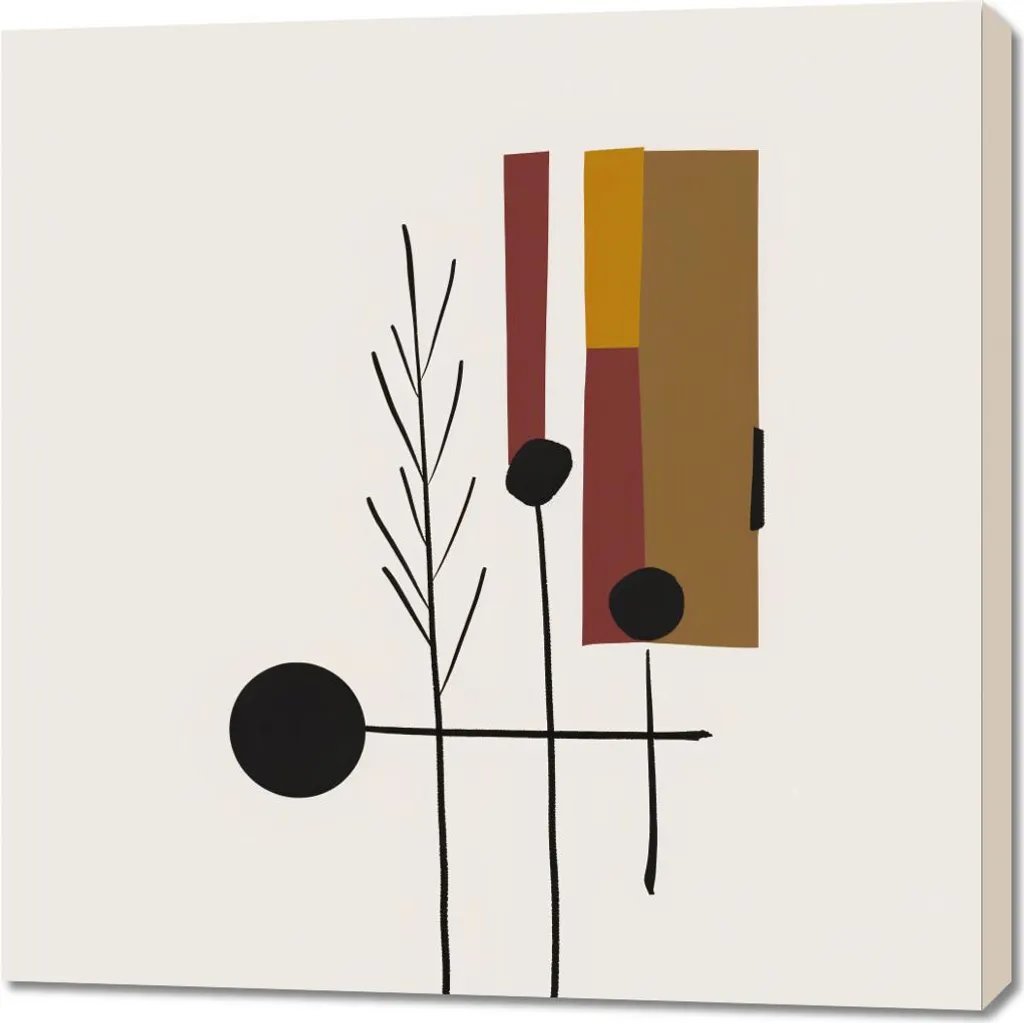 Image 90 x 90 cm Noir Lignes - Cadre Minimaliste et Design Moderne