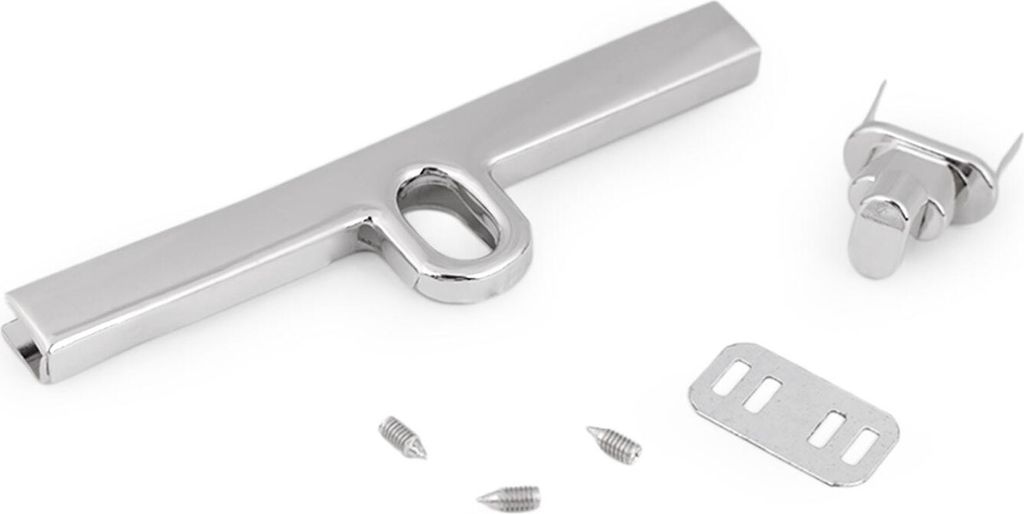 1 Drehverschluss für Clutch, Handtaschen und Geldbörsen Variantenwahl, Größe:Variante 1 | 96 x 25 x 15 mm, Farbe:silber