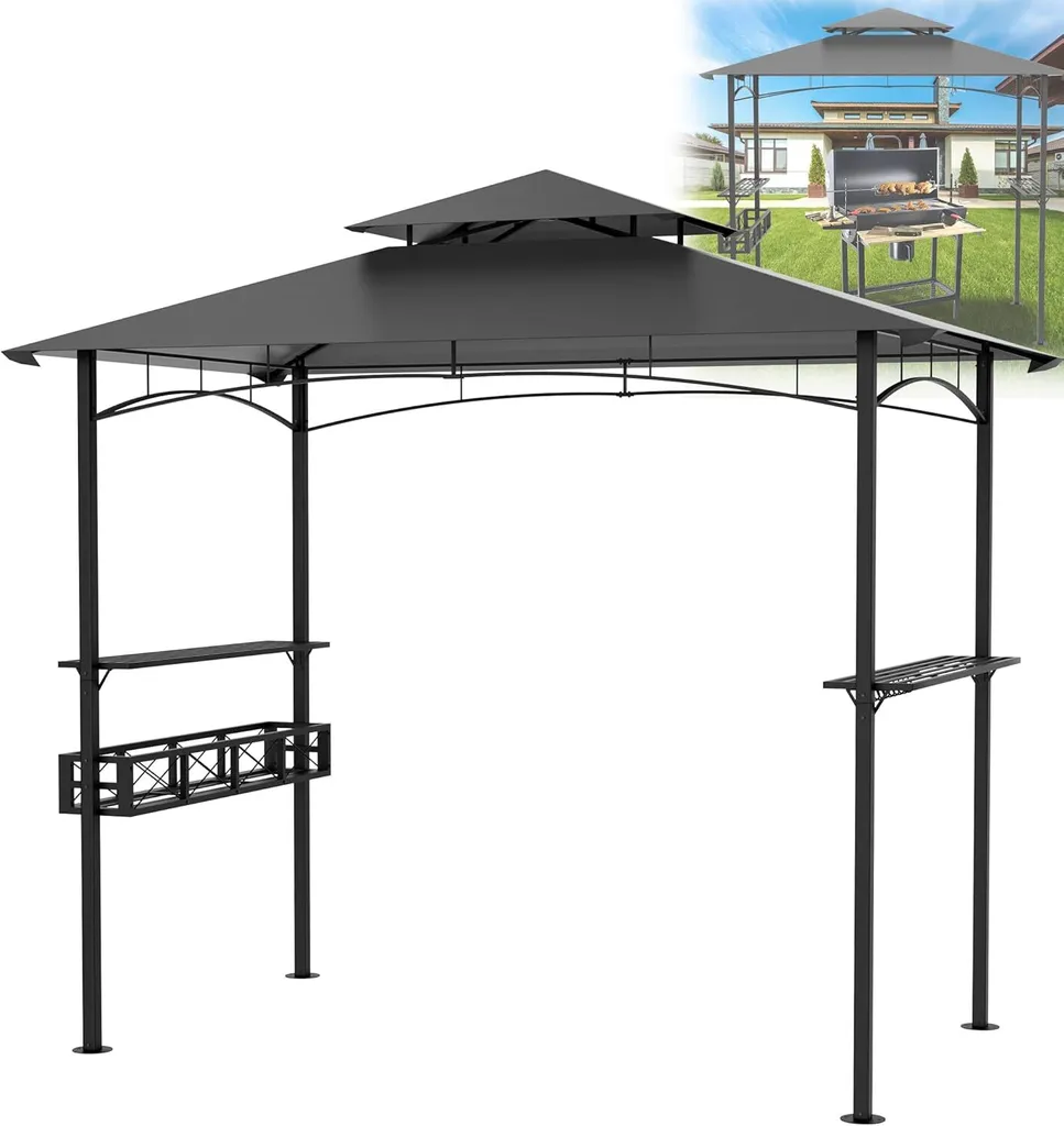 Pergola de Barbecue pour Fête et Pique-nique avec Support Ustensiles