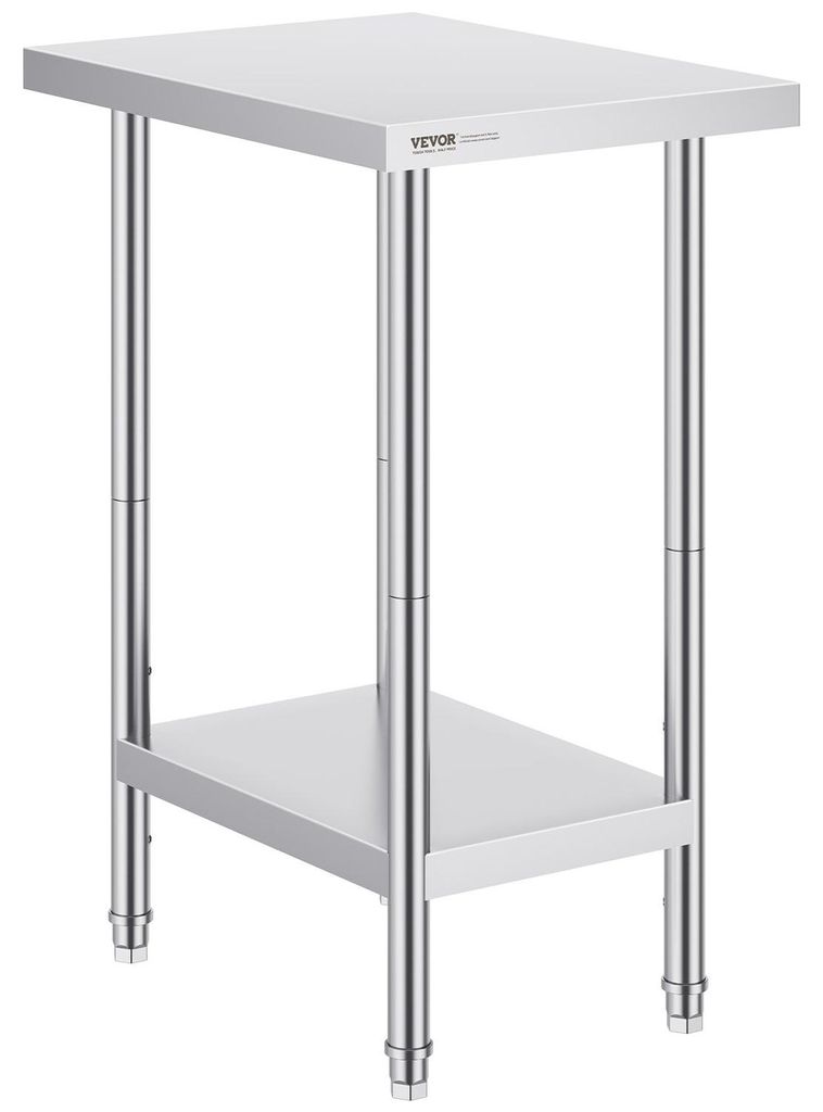 Stainless Steel Work Prep Table Commercial Worktable Food Prep 24x18x34in