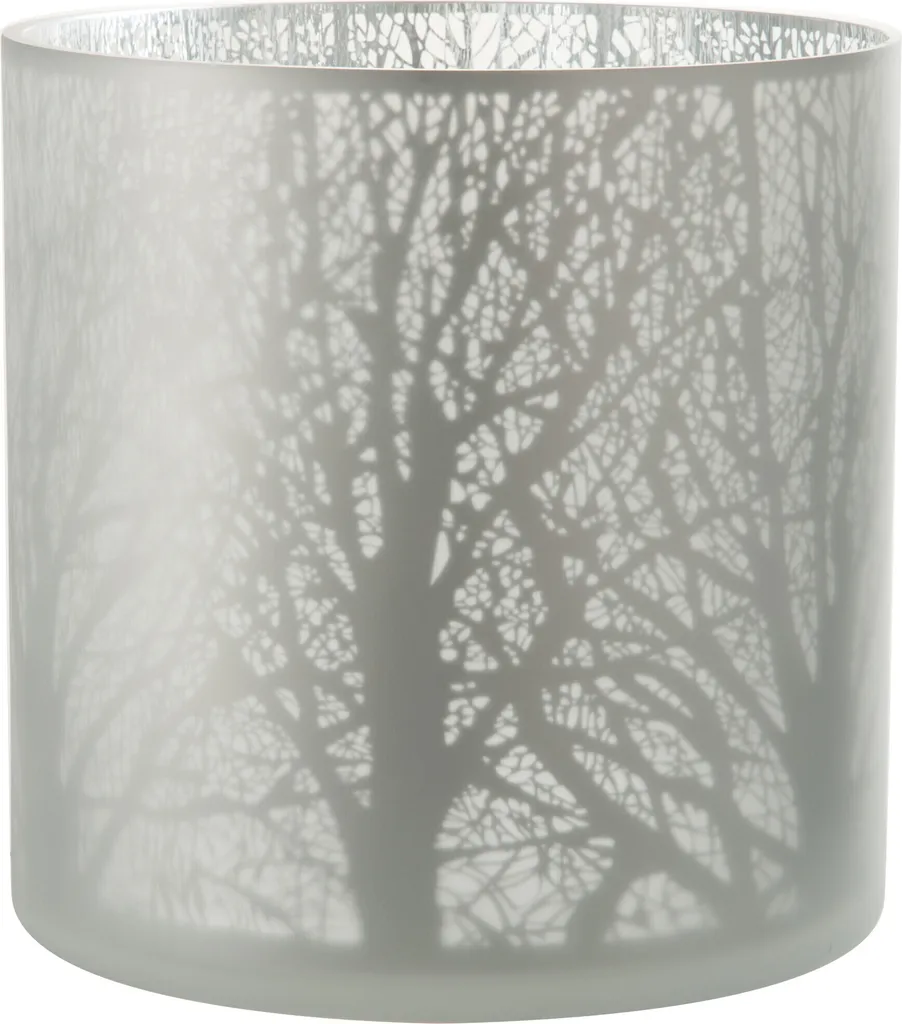Photophore Blanc XL en Verre J-Line Arbre : Élégance et Lumière Douce