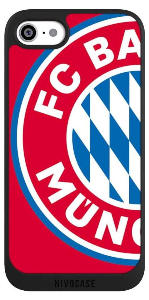 NIVOCASE Handyhülle für Apple iPhone SE (2022) Hülle NIVOpure Case Schwarz FC Bayern München FCB Offizielles Lizenzprodukt