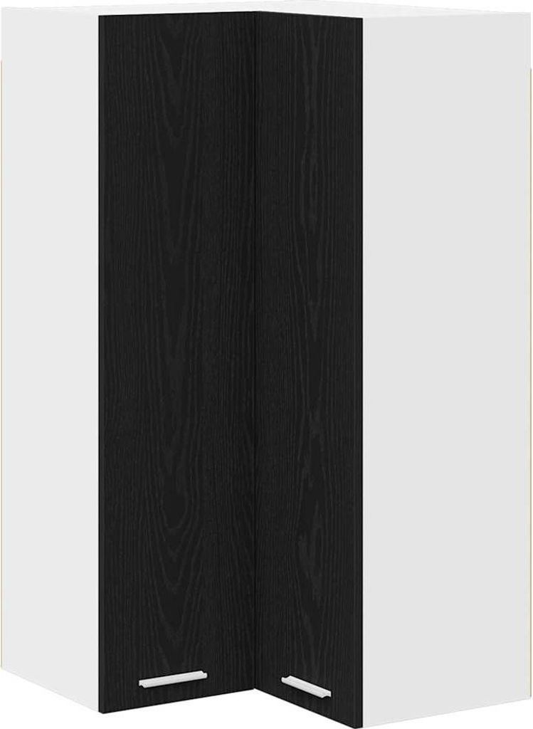 Hängeschrank mit Tür Schwarze Eiche und Weiß 57 x 57 x 100 cm