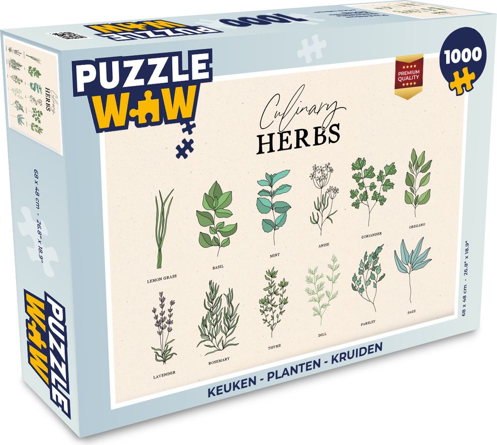 MuchoWow Puzzle 1000 Teile Küche - Pflanzen - Kräuter - Erwachsene - Rätsel