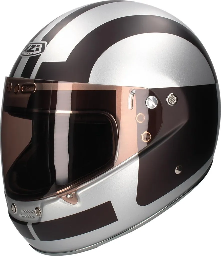 NZI Street Track 2 Comando Casque Argent Brillant Anti-Buée et Léger