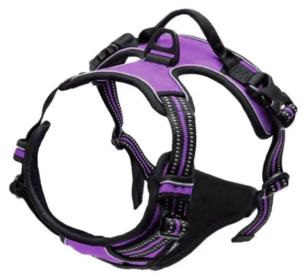 Hundegeschirr Dog Brustgeschirr No-Pull Einstellbar Gepolstert Powergeschirr für Hunde kleine / mittlere / große / Hunde.Farbe:Lila,Größe:M