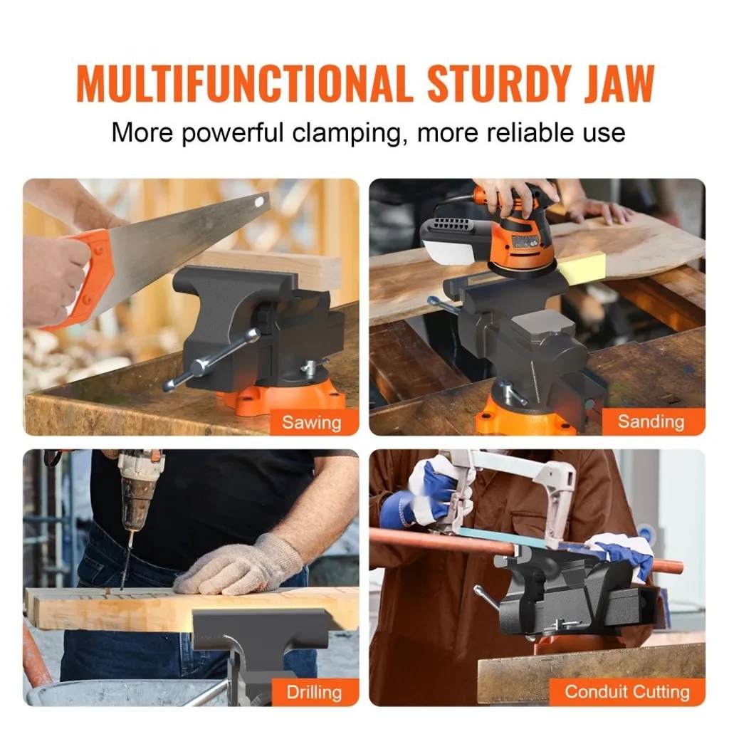 Étau de table avec enclume pivotant à 360° pour bricolage et forge