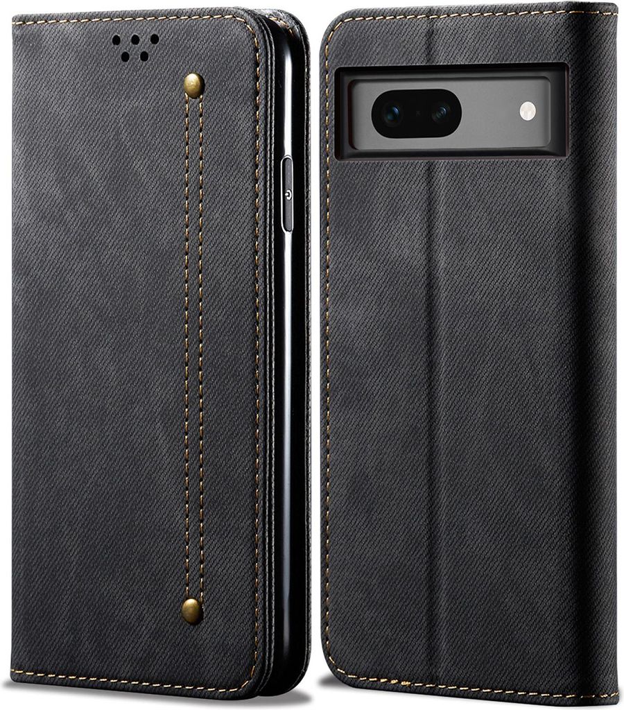 Google Pixel 7A Hülle, Leder Brieftasche Flip Bookstyle Schutzhülle mit Standfunktion für Google Pixel 7A Schwarz