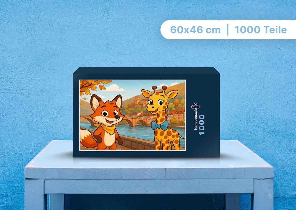 hansepuzzle 110811 - Finn und Nala Puzzle, 1000 Teile, Kinder, 60,0 x 46,0cm mit hochwertiger Aufbewahrung, Kartonbox & Beutel