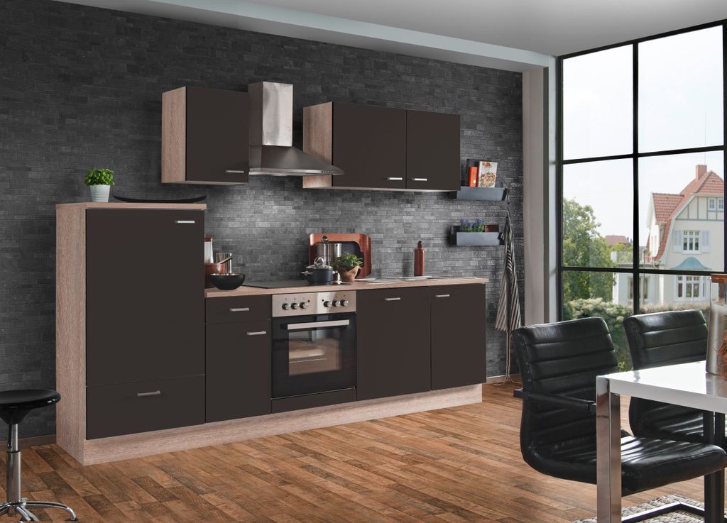 Küchenzeile mit Elektrogeräten Classic Lava Matt 270 cm Produktbild 
