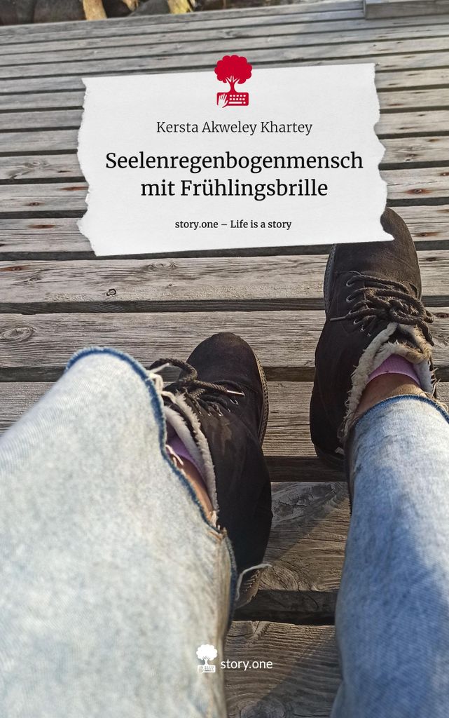 Seelenregenbogenmensch mit Frühlingsbrille. Life is a Story - story.one