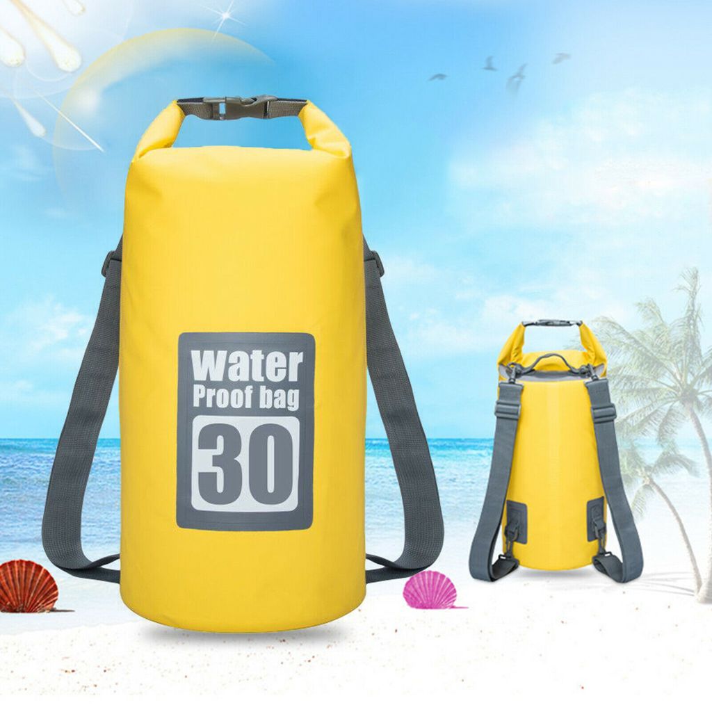 30L Wasserdichte Packsack Dry Bag Trockentasche Für Bootfahren Kajak Rafting DE 
