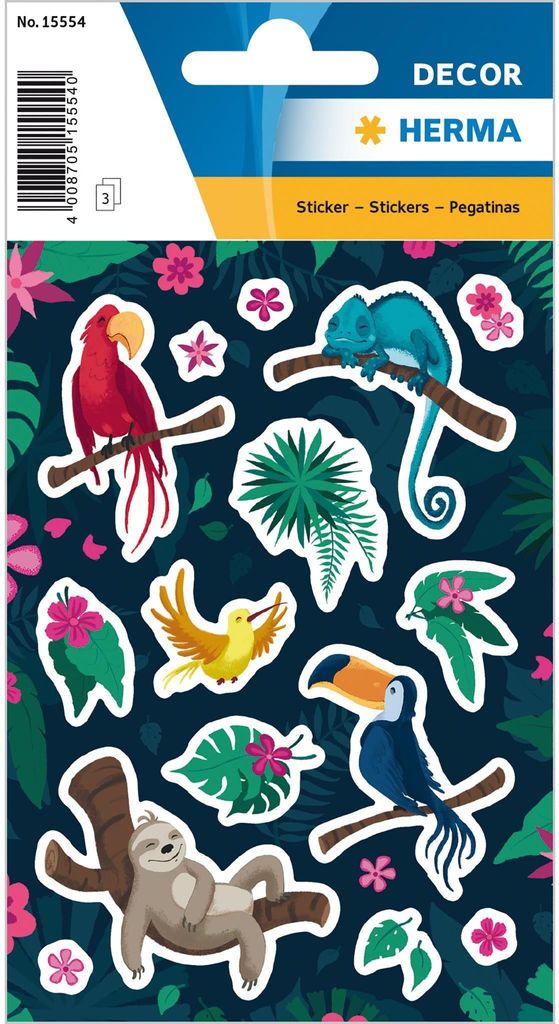 Herma Sticker DECOR Tiere Tropical Anima 3 Bl