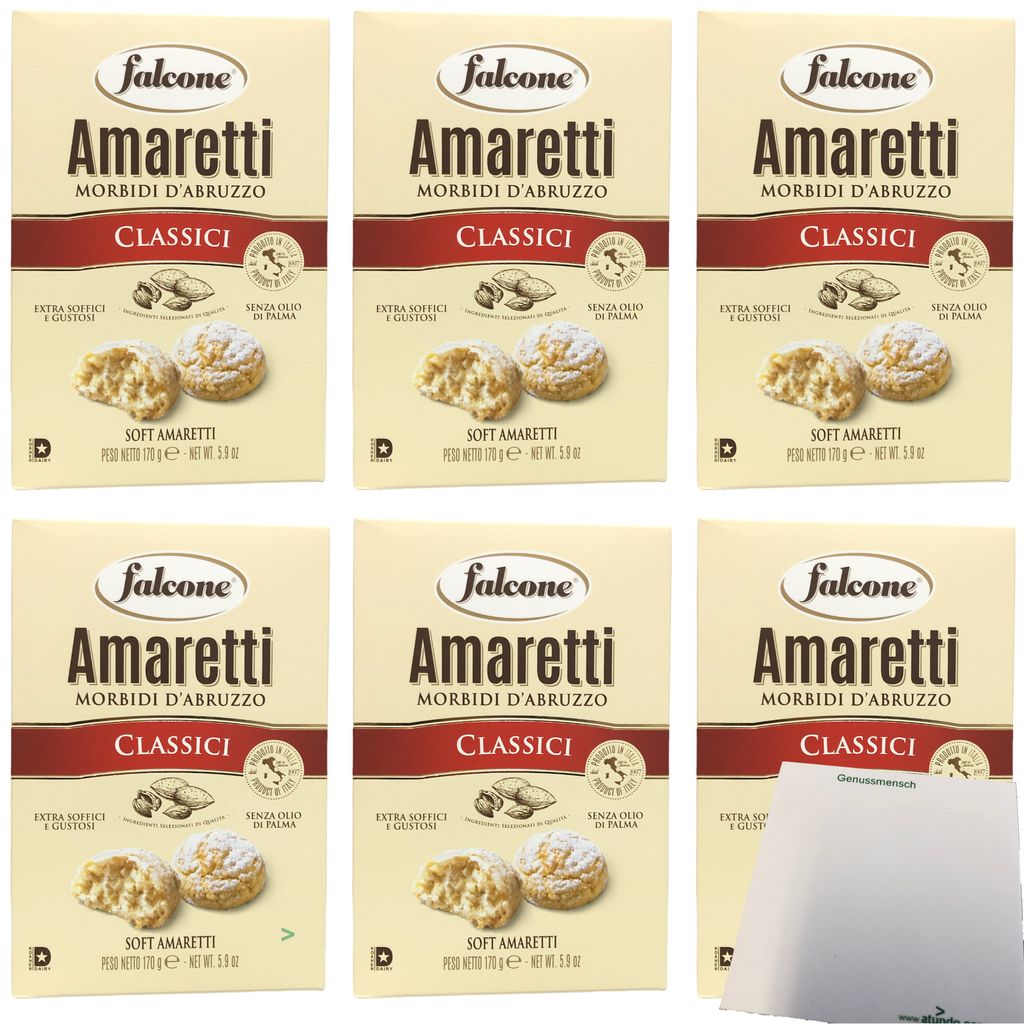 Falcone Amaretti Morbidi d ́Abruzzo "Weiche Amaretti" 6er Pack (6x170g) + usy Block