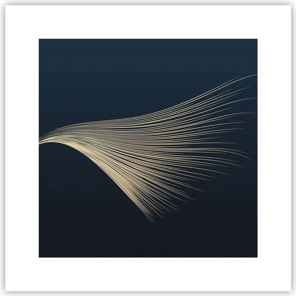 Poster - Poster ohne Rahmen - Golden Borsten Abstraktion - 30x30 cm - Wand Bild - Wanddeko - Wandbilder - Kunstposter - Wandposter - Bilder - Kunst...