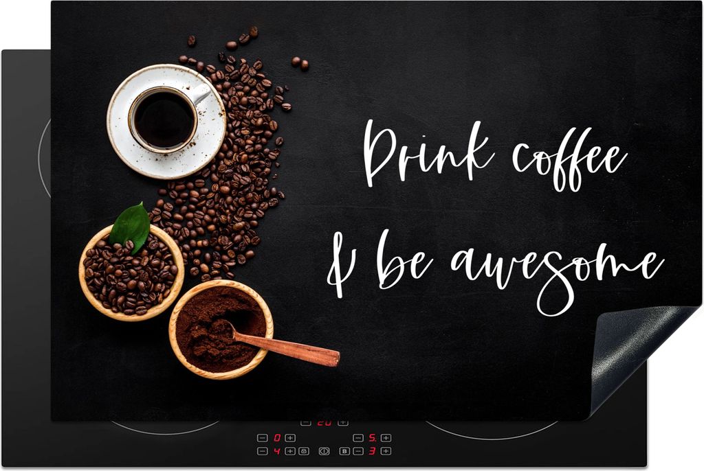 KitchenYeah Herdabdeckplatte Zitate - Kaffee trinken & toll sein - Sprichwörter - Kaffee , 80x52cm, Küche Deko, Glaskeramikkochfeld Herdabdecku...