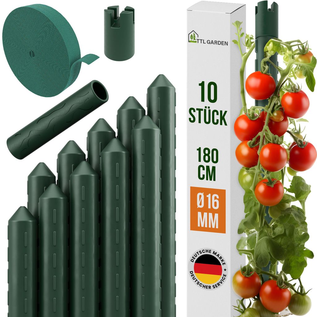 TTL GARDEN Rankstäbe 10er Set 180cm 16mm extra stabil + Produktbild 