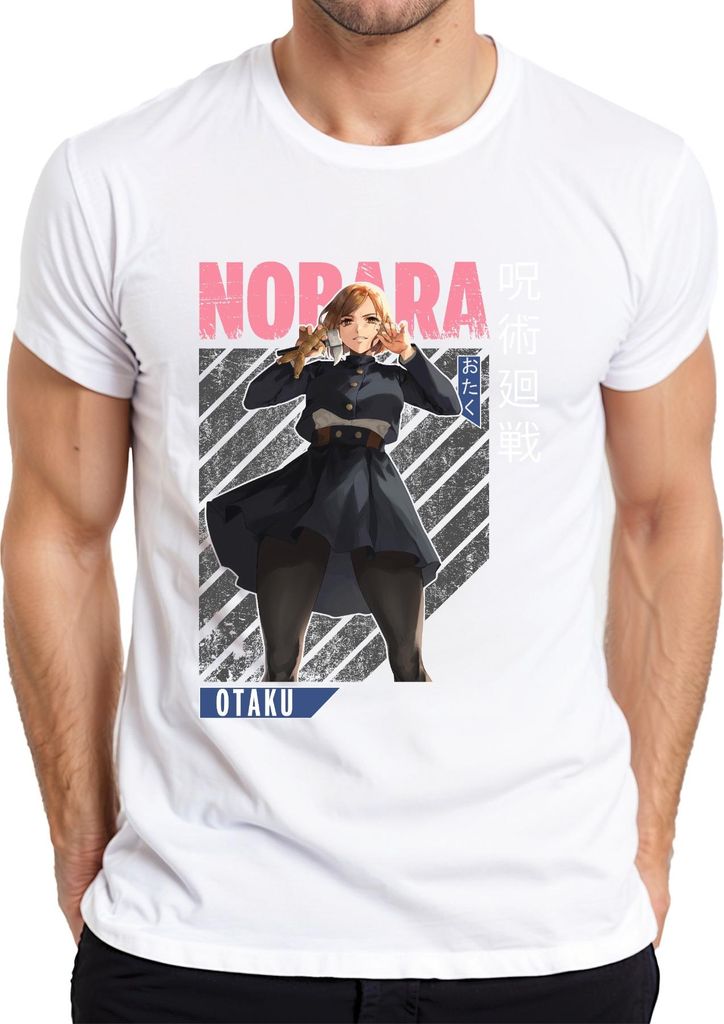 Nobara Kugisaki Jujutsu Kaisen Otaku Anime Ästhetik Geschenk Retro Herren T-Shirt, Weiß, 3XL