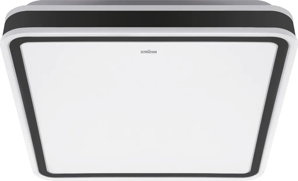 Plafonnier LED 48W Anti-Éblouissement 43cm Carré Blanc Noir AURELIA Struhm