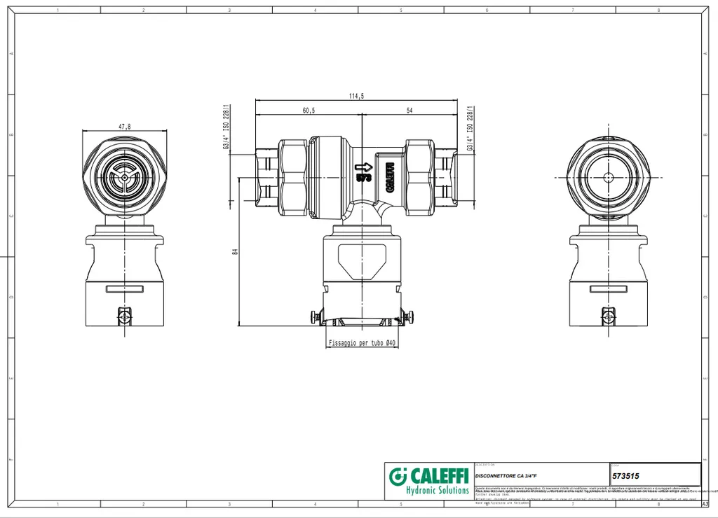 Caleffi 573 Systemtrenner Typ CA 3/4 - Disconnecteur à Zone Non Contrôlée - 2