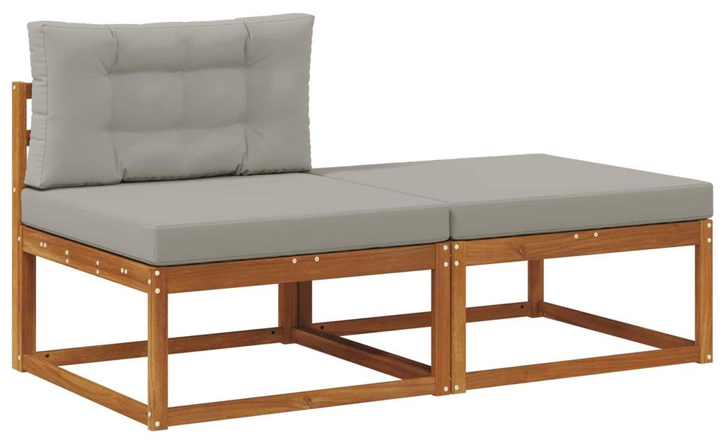 vidaXL Sectional Sofa Einheiten 2 Stück Natur Massivholz Akazie