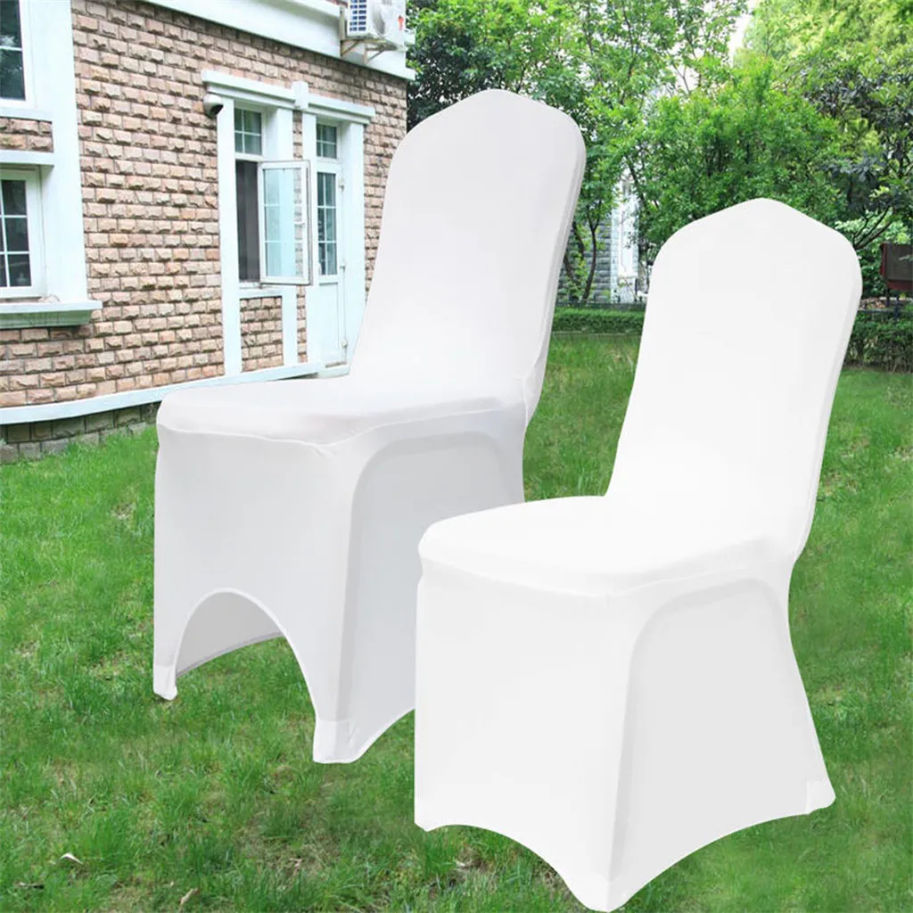 WISFOR 50 Housses de Chaise Stretch Blanches pour Mariage et Réception - 4