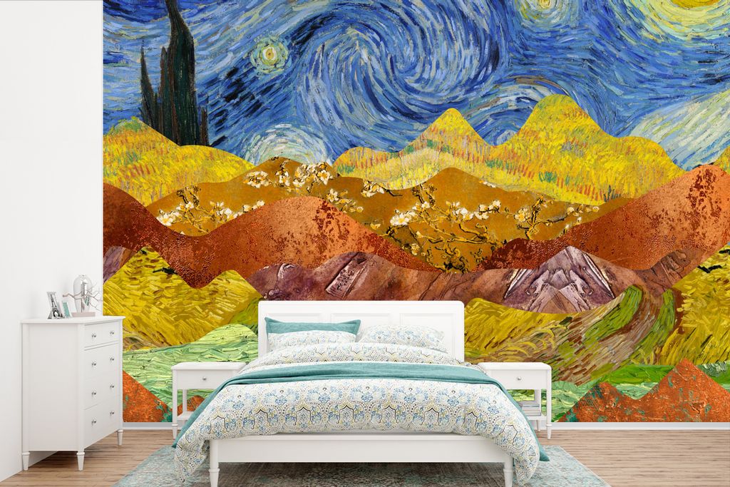 MuchoWow Fototapete für Wohnzimmer oder Schlafzimmer Wandtapete Vinyl Motivtapete Van Gogh - Alte Meister - Malerei - 600x400 cm - Vinyltapeten