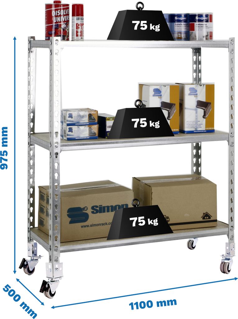 MADERCLICK MOBILE SUPERPLUS 3/500 900 GAL/MAD metall prateleira