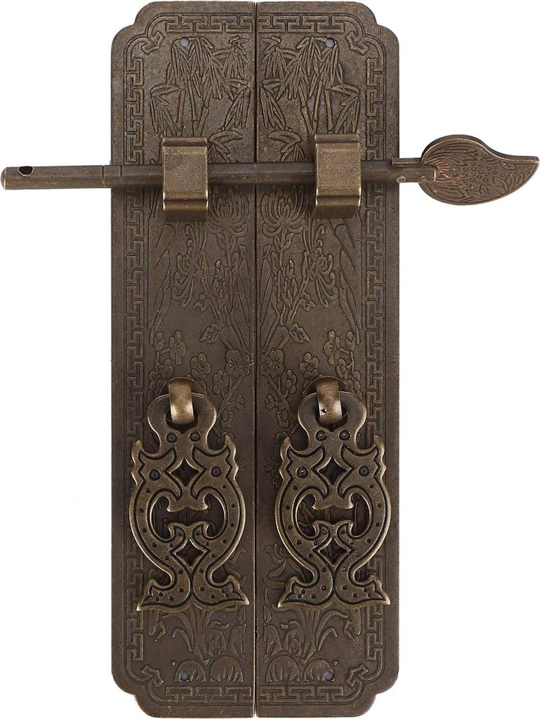 Antiker Kupfer Türgriff - Möbelgriff im chinesischen Stil.