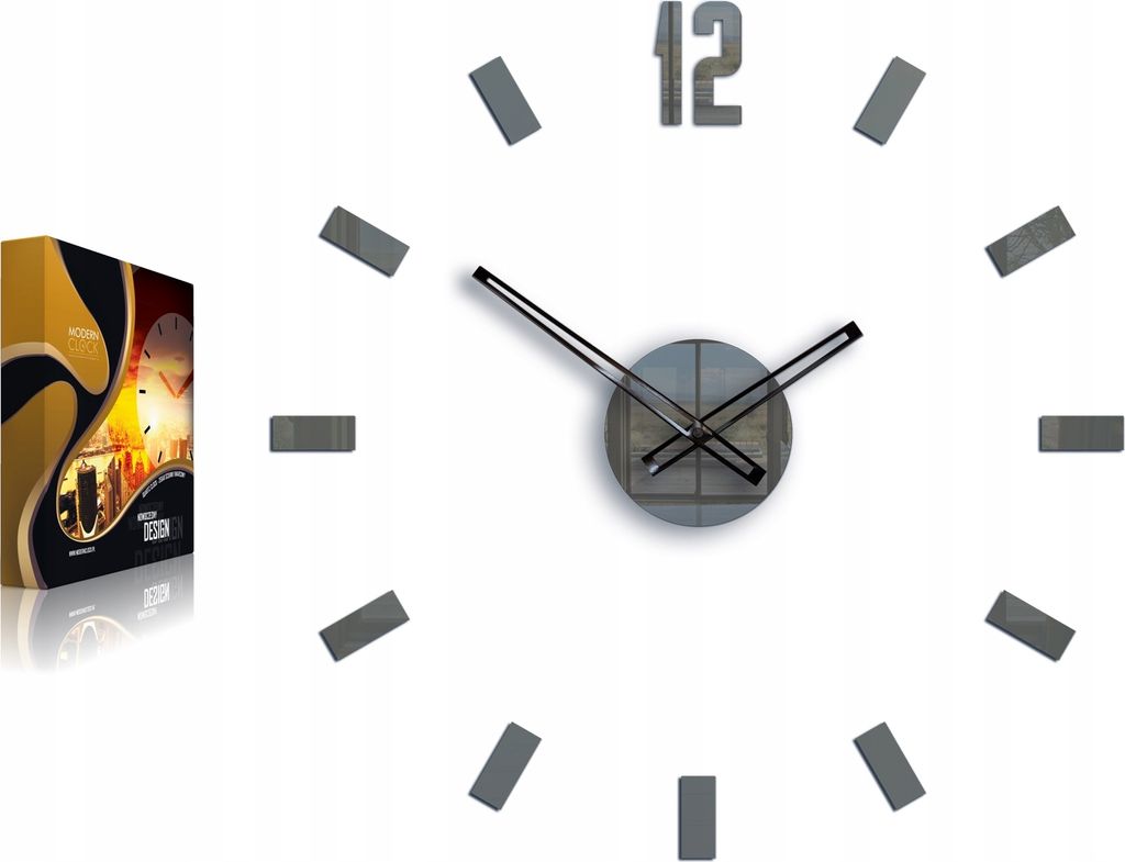 ModernClock, wanduhr grau groß, wanduhr 50cm, Point grau, DIY, Uhr, Quarzuhr