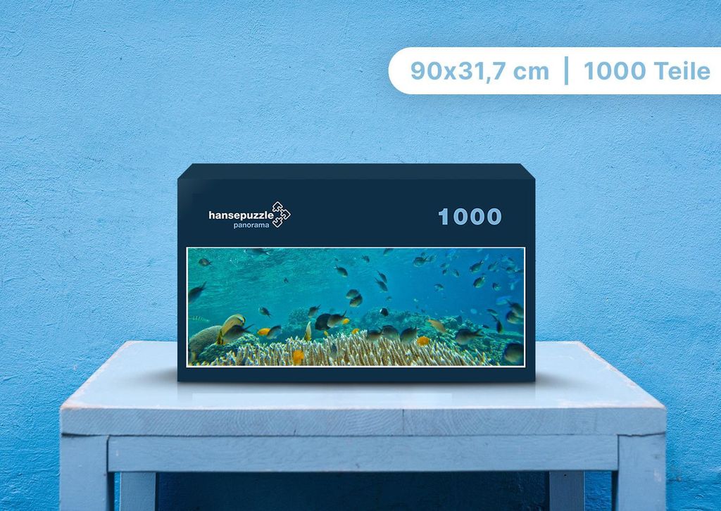 hansepuzzle 99792 - Fische im Meer Puzzle, 1050 Teile, Tierwelt, 60,0 x 46,0cm mit hochwertiger Aufbewahrung, Kartonbox & Beutel