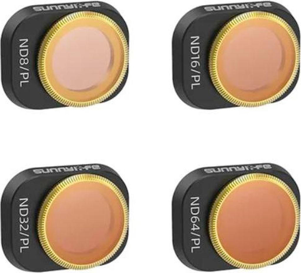 Satz mit 4 grauen Polarisationsfiltern für DJI Mini 4 Pro - ND8PL + ND16PL + ND32PL + ND64PL