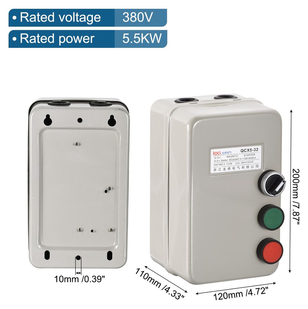 Magnetischer Elektromotor-Starter 380V 5,5KW 7,5PS, 3-Phasen-Magnet-Schalter Motor-Starter fš¹r Luftkompressor