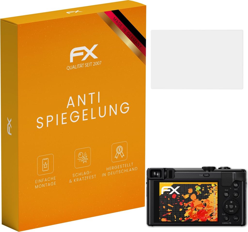 atFoliX FX-Antireflex 3x Schutzfolie kompatibel mit Panasonic Lumix DMC-TZ81 Displayfolie