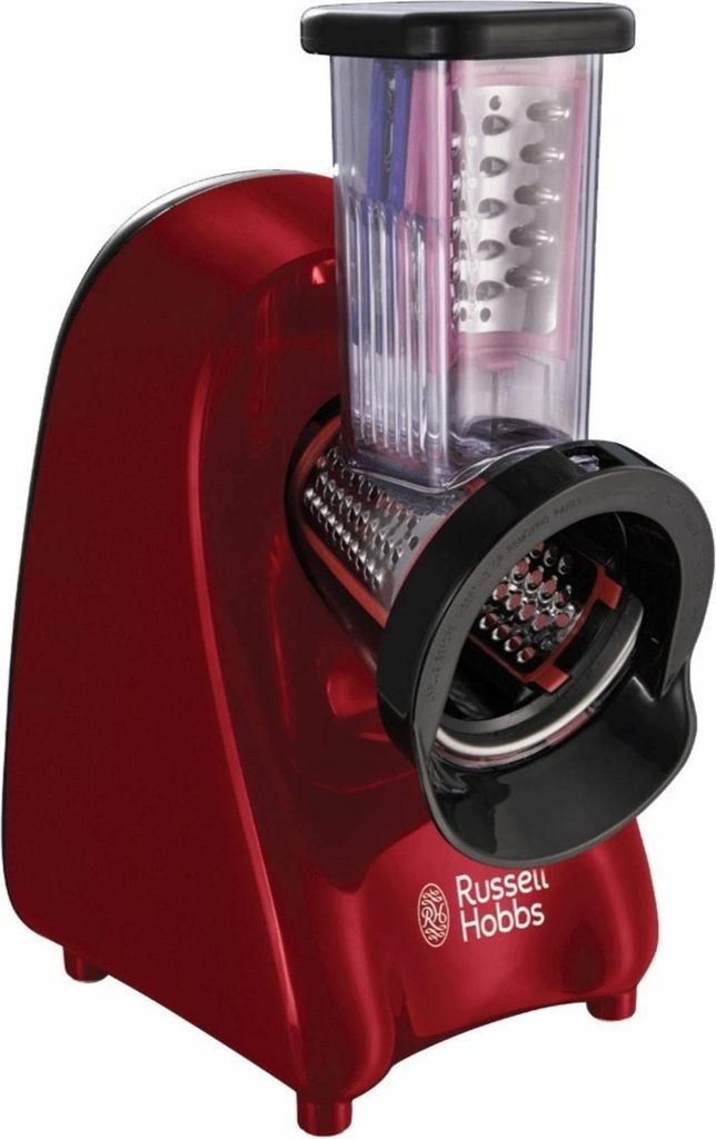 A red Russell Hobbs electric grater.